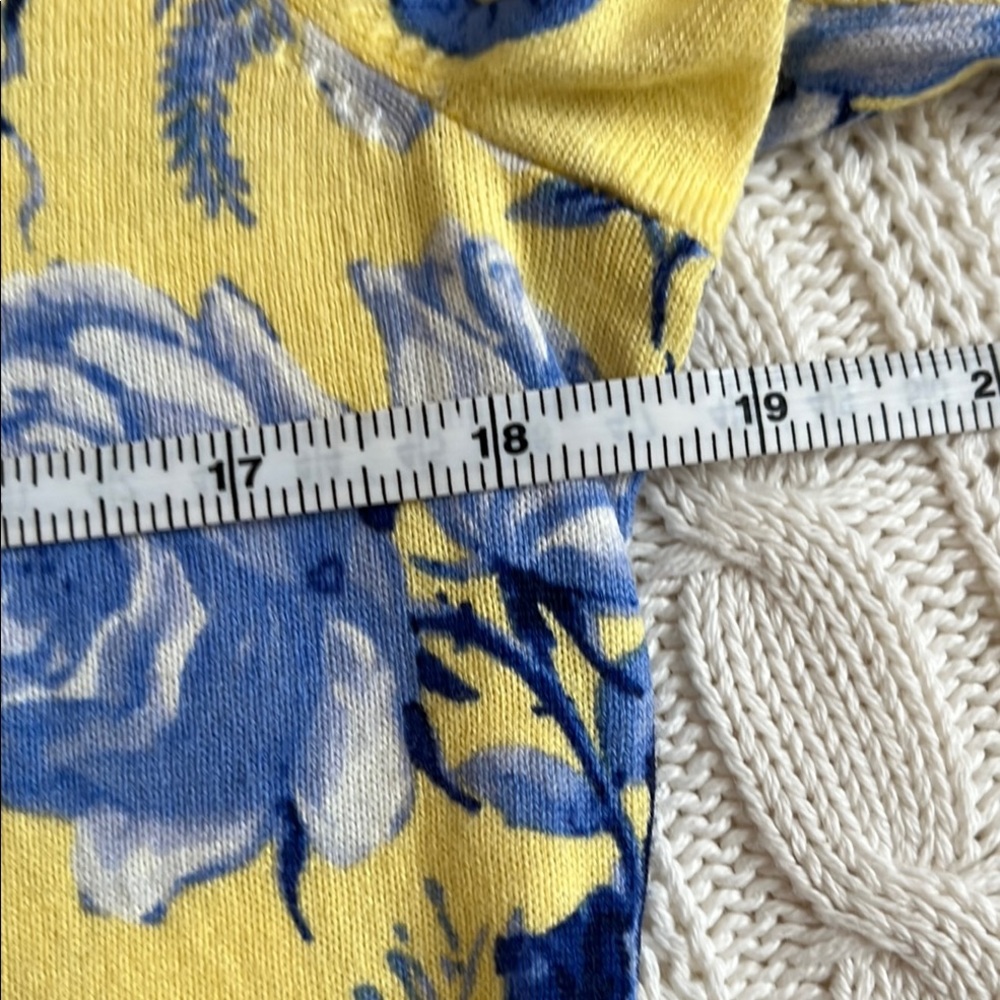 Talbots Yellow and Blue Patterned Cardigan - Picture 6 of 8